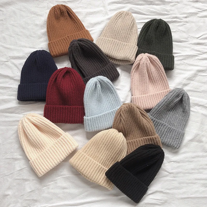 Top Trends: Helisopus Winter Korean Beanie Cap New Candy Color Casual Hip Hop Hat Acrylic Warm Elastic Knitting Hats For Women Clearance Shoppable Styles