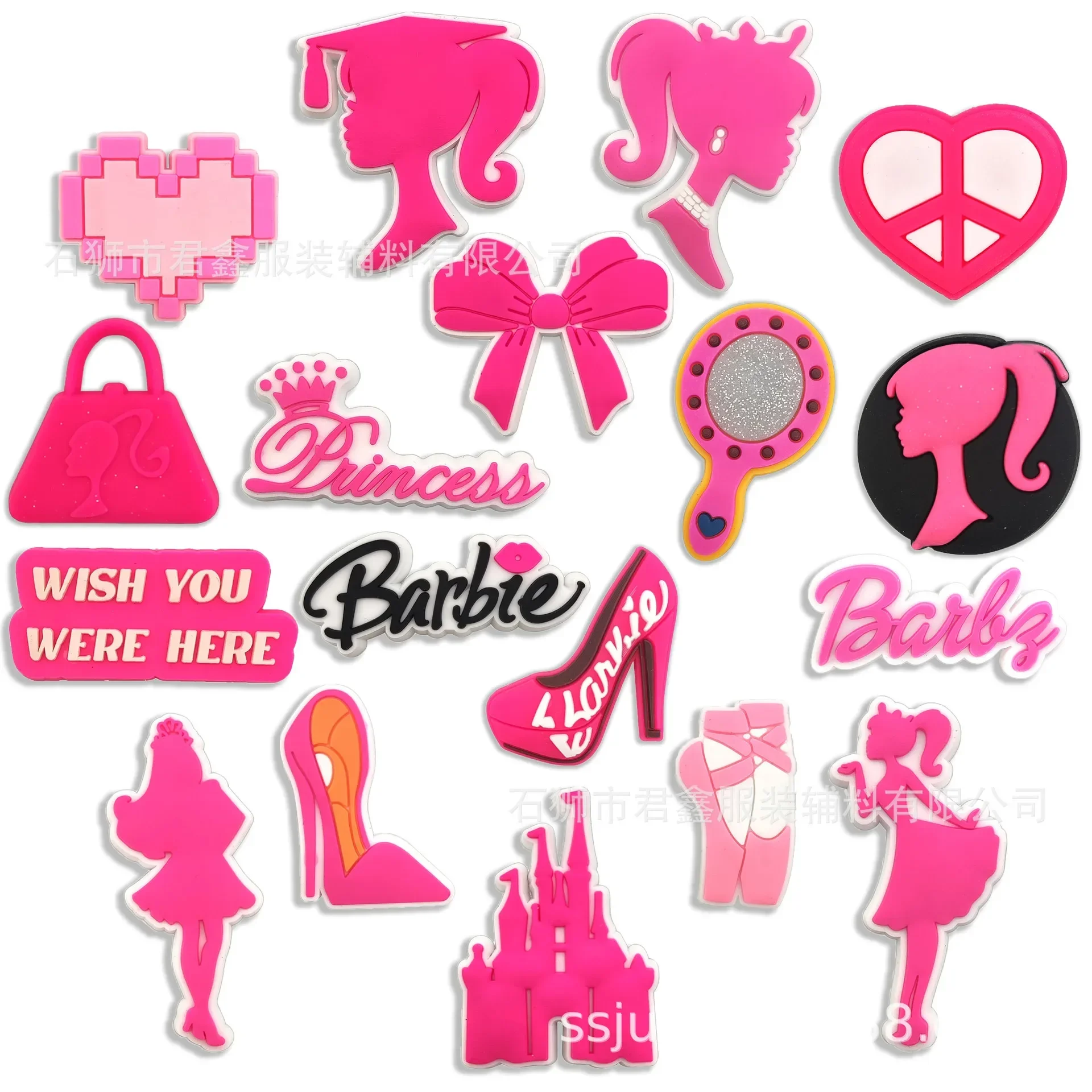 Top Trends: Pink Barbie Princess Castle Shoe Buckle PVC Soft Adhesive Decorative Buckles Fit Crocx Charms Decorations Cartoon Accessories Shoppable Styles - Image 3