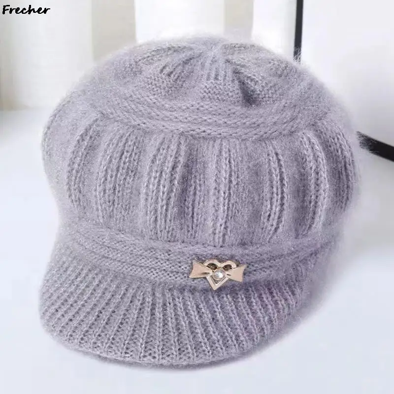 Top Trends: Super Warm Mother's Hat Winter Wool Cap 2023 Ladies Rabbit Fur Visors Berets Hats Thickened Plush Painter Caps Soft Women Hats Shoppable Styles