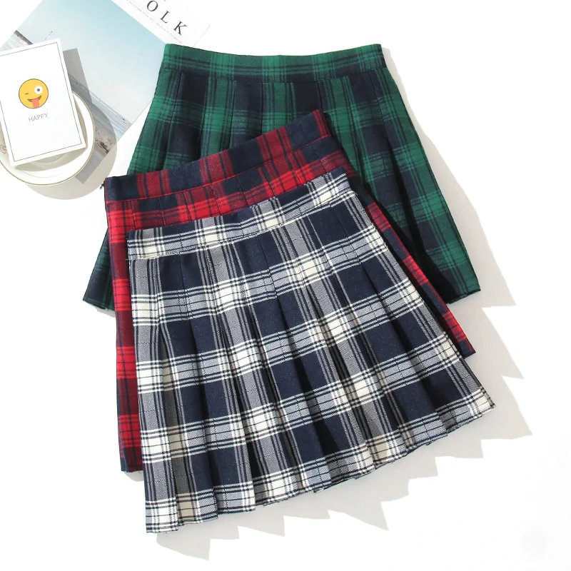 Top Trends: Plaid Women Mini Skirt Summer A-Line Female Pleated Casual High Waist Women Girls Short Streetwear Student Skirts Shoppable Styles