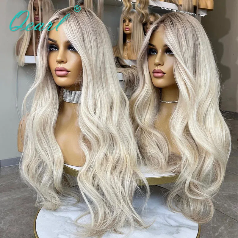 Top Trends: Full Lace Wig Real Human Hair Lace Frontal Wig HD Icy Ash Blonde Loose Body Wave Virgin Brazilian Hair Lace Front Wig 180% Qearl Shoppable Styles