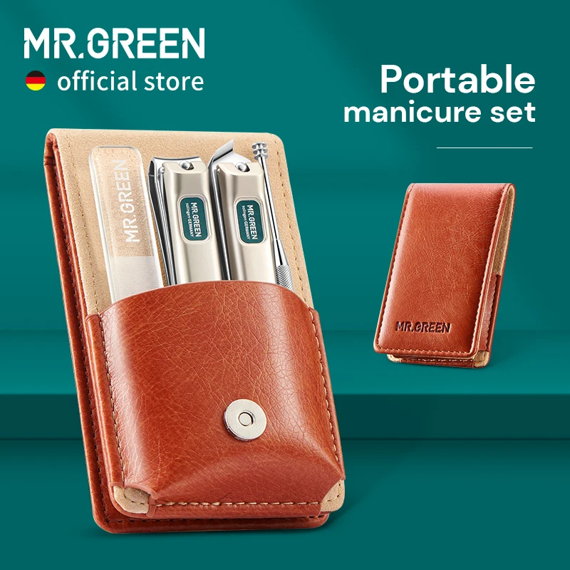 Top Trends: MR.GREEN Portable Manicure Set Pedicure Kit Stainless Steel Nail Clippers Tool Travel Grooming Case Gift Box Nail Scissors Set Shoppable Styles