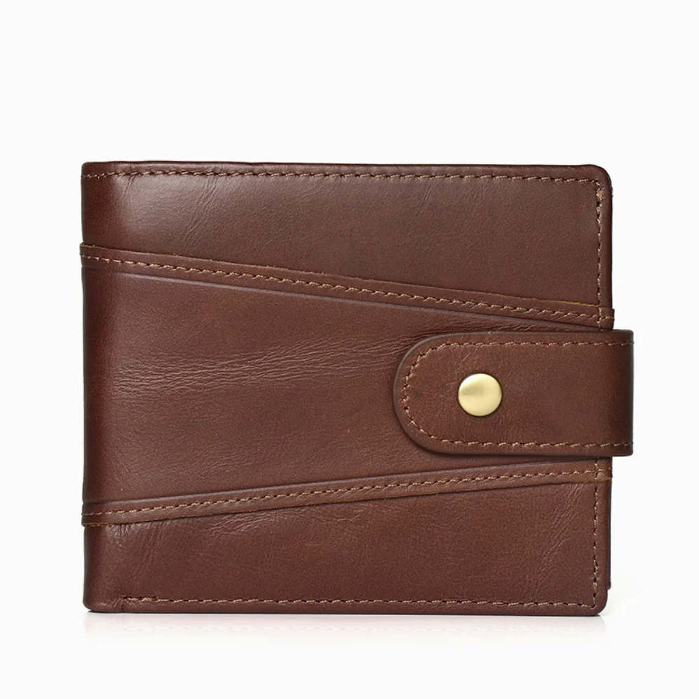 Top Trends: Men&#039;s Wallet RFID Vintage Genuine Leather Multifunctional 2 Fold Multi-card Coin Wallet Business Card Holder Money Bag Purse Shoppable Styles