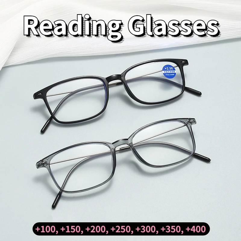 Top Trends: Men Reading Glasses Ultralight Full Frame Hyperopia Eye Glasses Women Fashion HD Anti Blue Light Farsighted Eyewear + 100 To + 400 Shoppable Styles