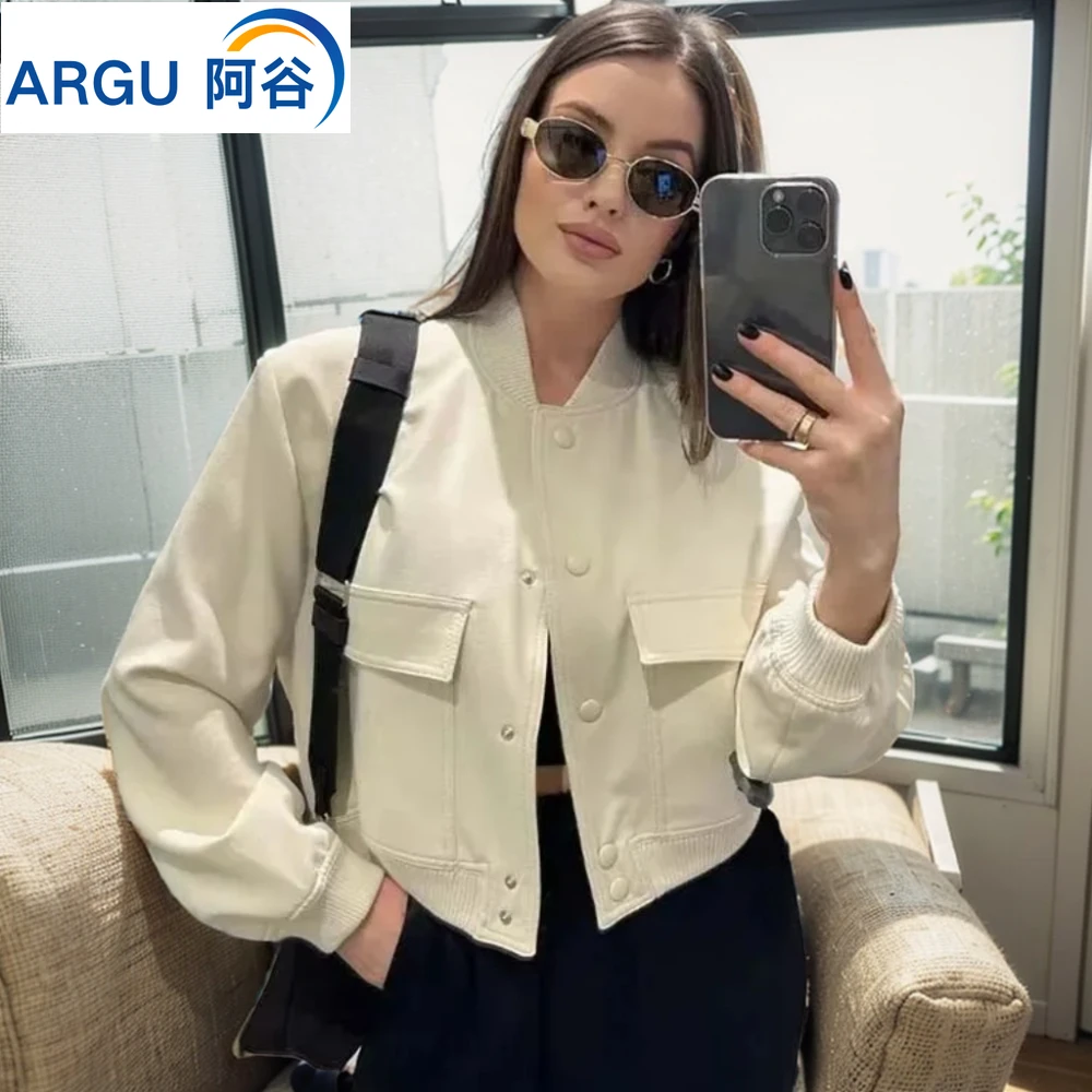 Top Trends: 2023 Women&#039;s Bomber Jacket Fashion With Pockets Autumn Women Jackets Coat Long Sleeve Casual New In Outerwears Chic Tops Shoppable Styles