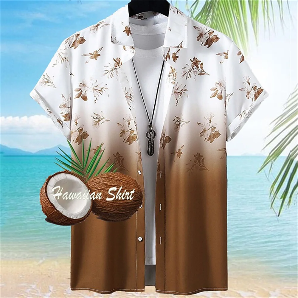 Top Trends: 2023 Coconut Tree Shirt For Men 3d Printed Hawaiian Shirt Casual Beach Short Sleeve Fashion Tops Tees Male Blous Summer Clothing Shoppable Styles