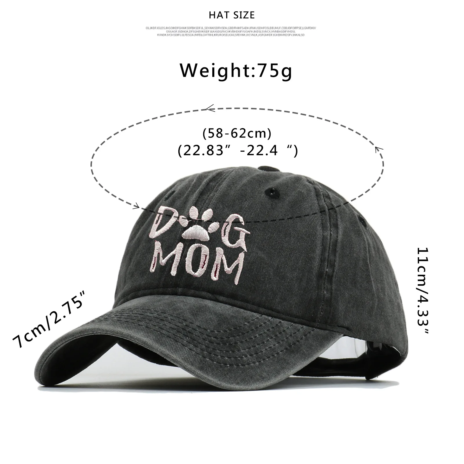 Top Trends: DOG MOM White Lettering Embroidered Baseball Cap Cotton Washed Man Caps Outdoor Casual Sports Couple Black Wine Red Sunshade Hat Shoppable Styles - Image 6