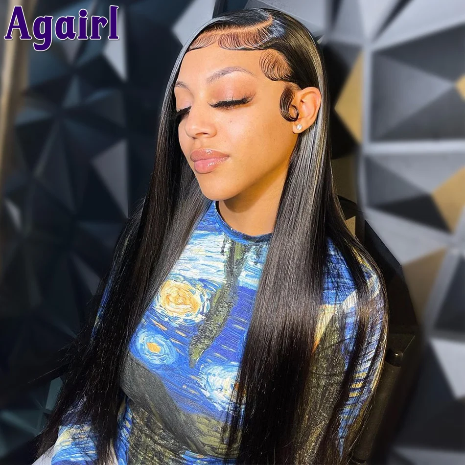 Top Trends: Highlight Sky Blue Straight Lace Frontal 13X4 13x6 Human Hair Wigs Brazilian Transparent Lace Closure 4X4 5X5 Lace Front Wig Shoppable Styles - Image 5