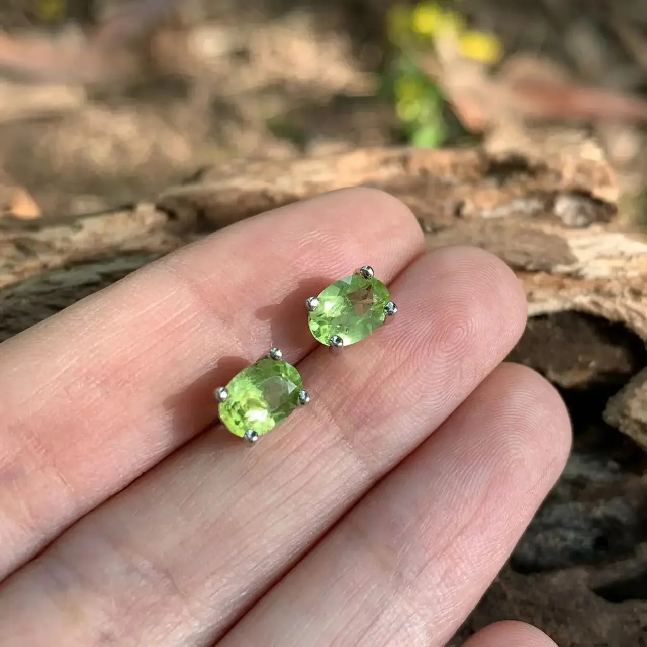 Top Trends: Natural Peridot 925 Sterling Silver Stud Earrings For Women Jewelry Gift Simple Peridot Jewelry Green Shoppable Styles - Image 4