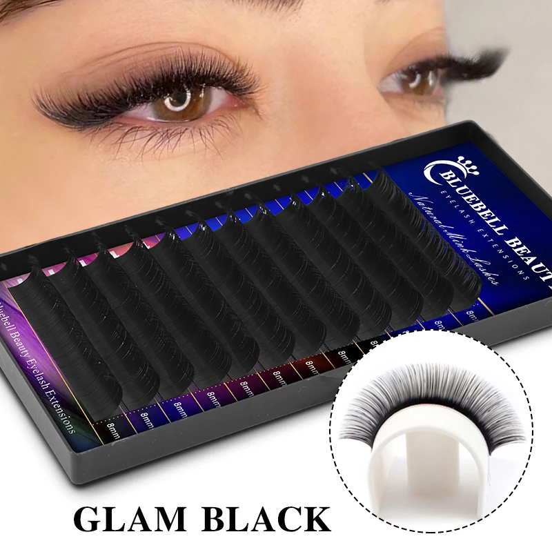 Top Trends: Bluebell Beauty 12 Rows Faux Mink Eyelashes Individual Eyelash Lashes Natural Matte Black Eyelash Extension Korea Silk Eyelashes Shoppable Styles