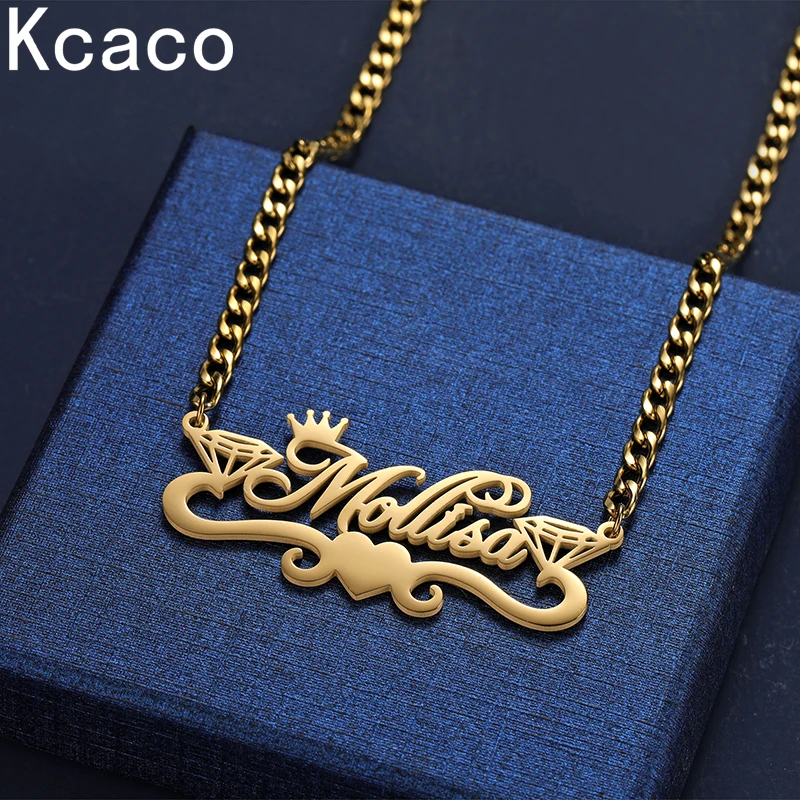 Top Trends: Custom Name Necklace With Crown Personalized 5mm Cuban Chain Necklace Stainless Steel Nameplate Necklace For Women Gifts Shoppable Styles