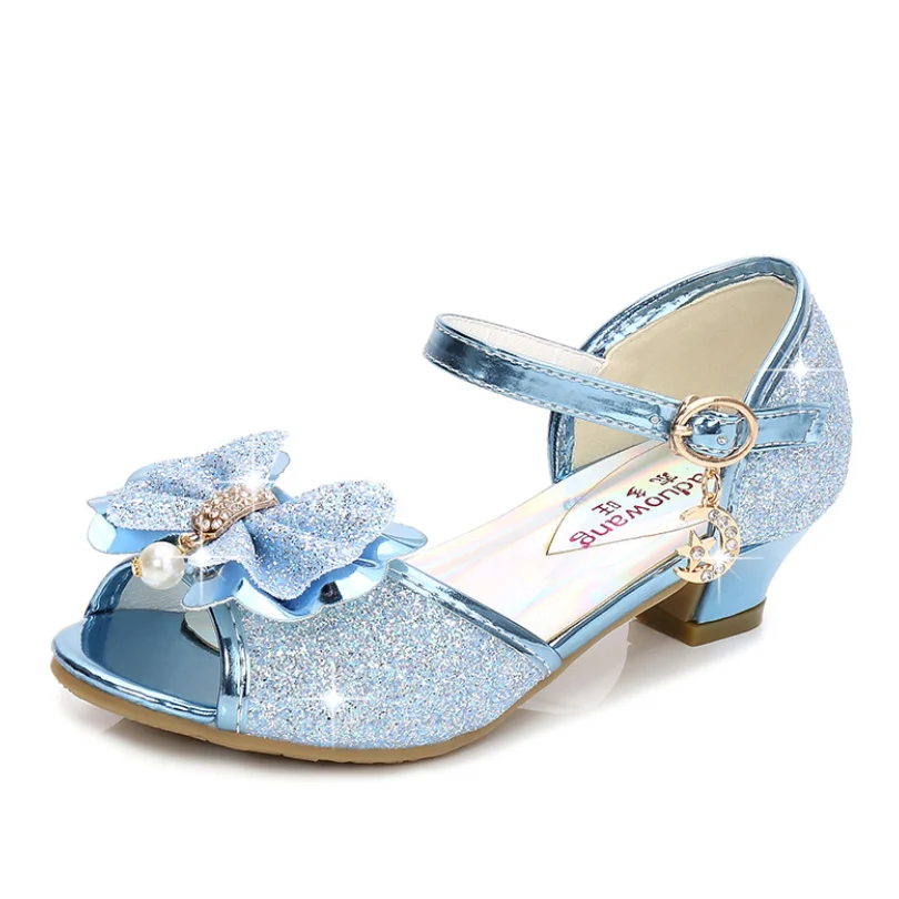 Top Trends: 10 Colors Children Princess Sandals Kids Girls Wedding Shoes High Heels Dress Shoes Bowtie Gold Pink Blue Silver Shoes For Girls Shoppable Styles - Image 2