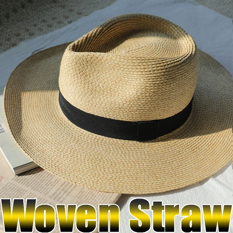 Top Trends: Beach Vacation Panama Jazz Hat Summer Sunscreen Handwoven Straw Sun Hat Men Elegant Women Hawaii Casual Sunshade Gangster Cap Shoppable Styles