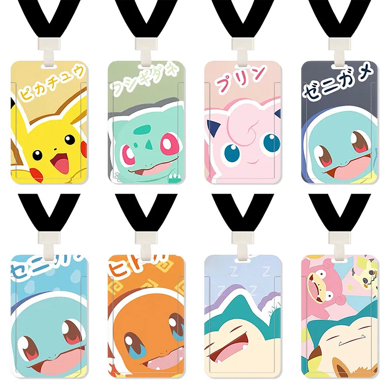 Top Trends: Pokemon PVC Card Holder Cartoon Pikachu Gengar Charizard Student Hanging Neck Rope Protective Case Lanyard ID Card Cover Gifts Shoppable Styles