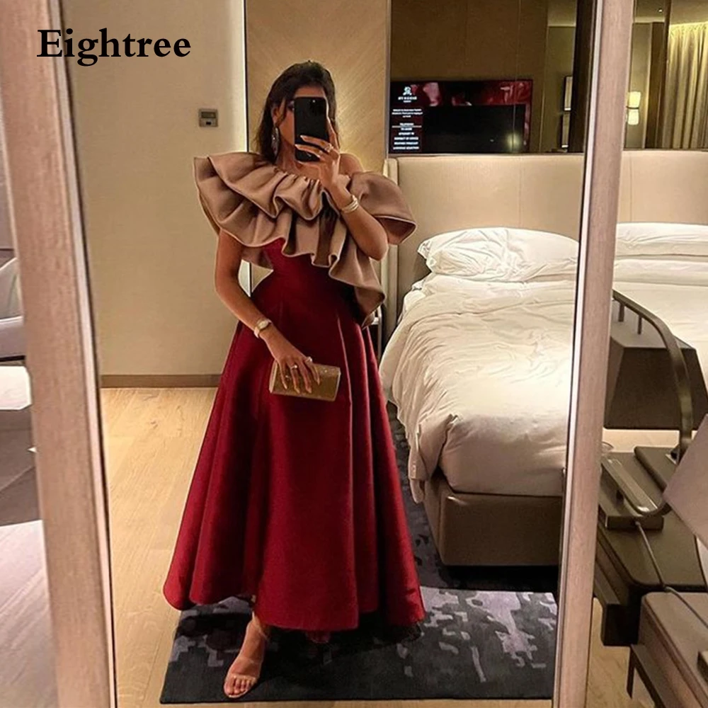 Top Trends: Eightree Burgundy Saudi Arabia Prom Dresses 2024 Stain Rufflers Long Robes De Soirée Evening Dresses Pageant Dresses For Women Shoppable Styles