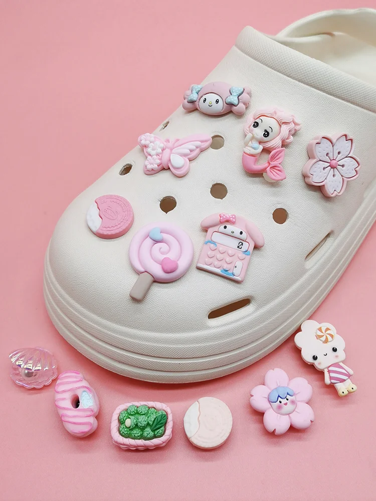 Top Trends: Kawaii Pink Cartoon Resin Shoe Charms Diy Combination Shoes Decorations Buckle Accessories Jibz For Croc Ornaments Kids Gifts Shoppable Styles