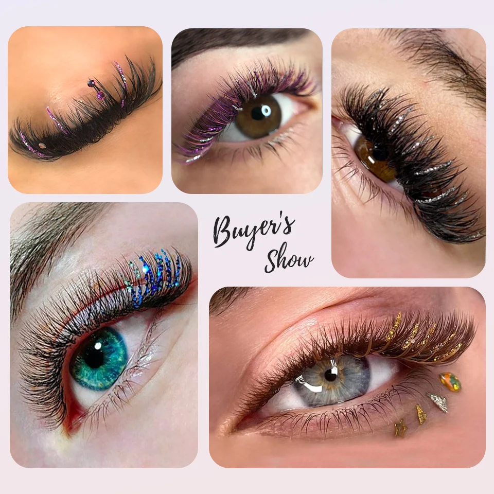 Top Trends: NEW Mix Colors Glitter Eyelash Extensions Fashion Shiny Colorful False Eyelash Russian Volume Colors Glitter Lashes Party Makeup Shoppable Styles - Image 6