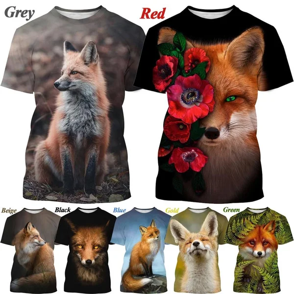 Top Trends: New Summer Animal Fox 3D Printing T-shirt Fashion Cool T-shirt Men's Personality Short-sleeved Shoppable Styles