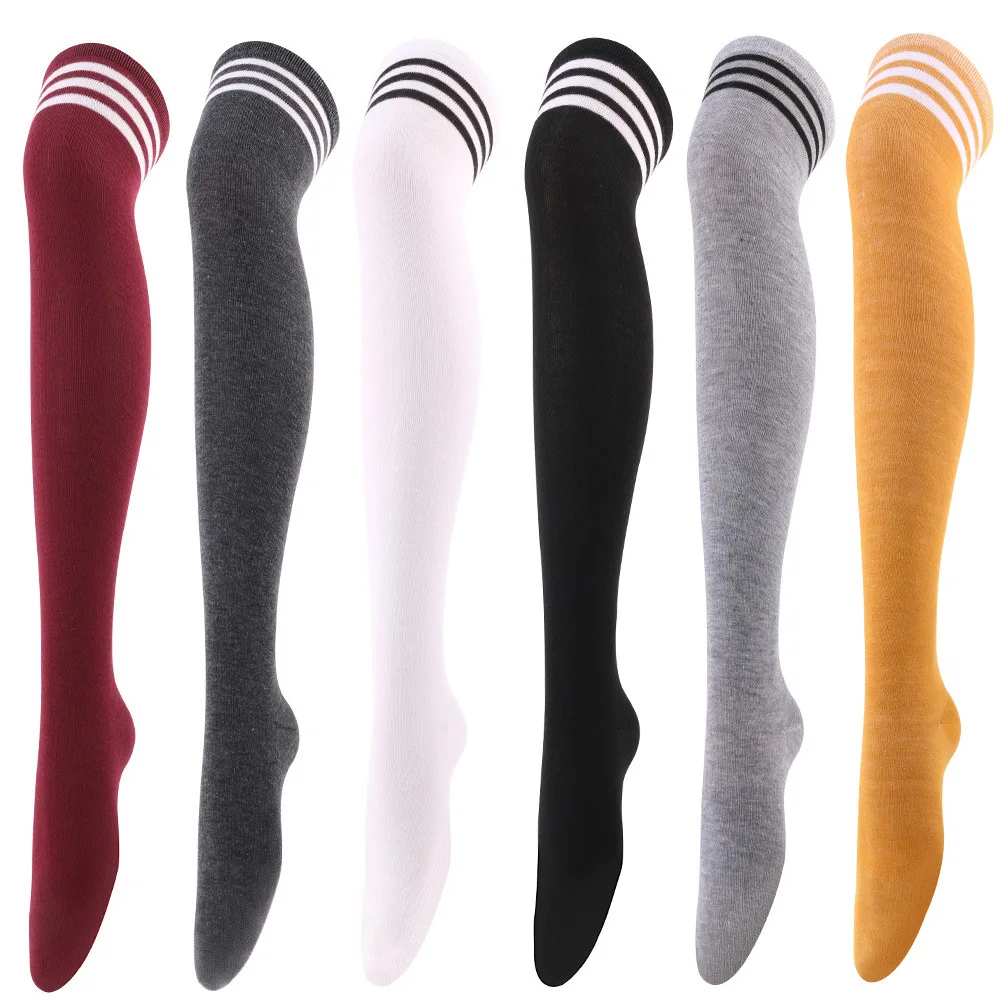 Top Trends: Women Thigh High Socks Winter Knitted Warm Socks Ladies Over The Knee Socks Girls Black White Striped Socks Long Sexy Stockings Shoppable Styles