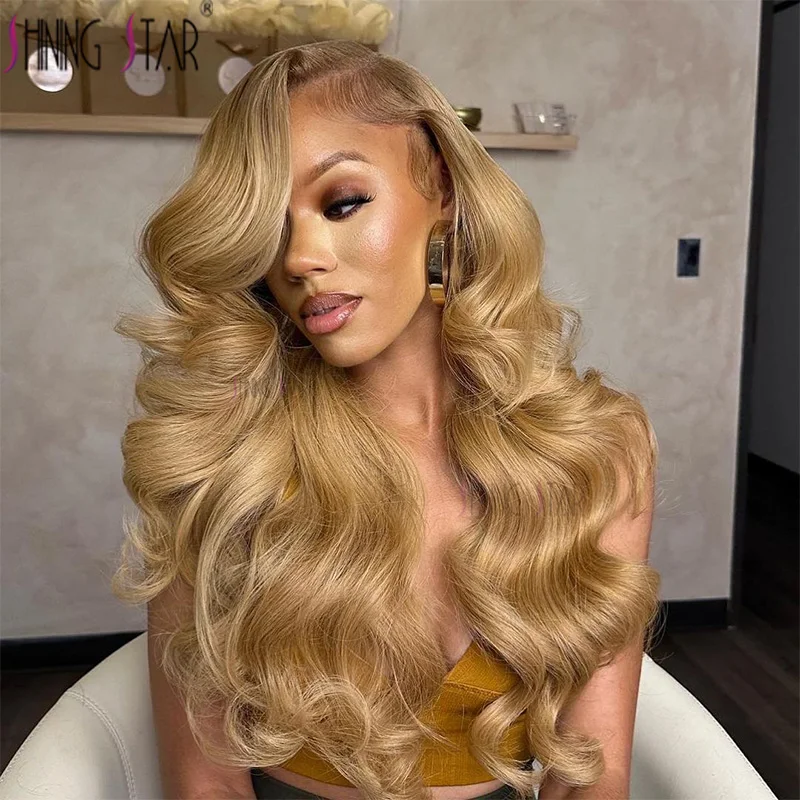 Top Trends: #27 Colored Honey Blonde Lace Front Wigs Pre Plucked Hd Transparent Human Hair Wig 13X4 Body Wave Lace Frontal Human Hair Wigs Shoppable Styles