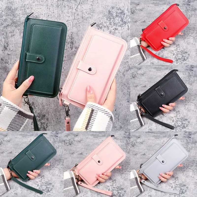 Top Trends: Women's Fashion Vintage Zipper Clutch Long Wallet Female Large Capacity Coin Purse Ladies Wristband Simple Card Holder Handbag Shoppable Styles