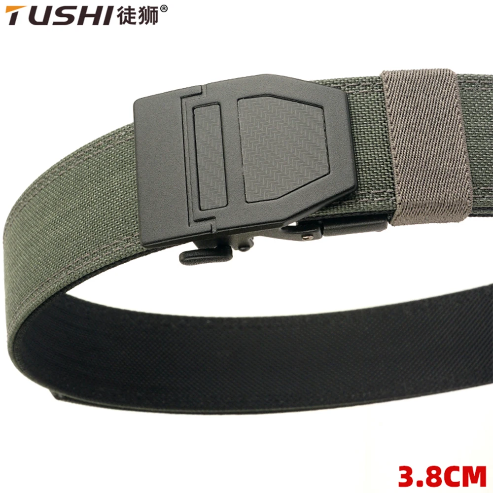 Top Trends: TUSHI New Hard Tactical Belt For Men Metal Automatic Buckle IPSC Gun Belt 1100D Nylon Military Belt Outdoor Sports Girdle Male Shoppable Styles