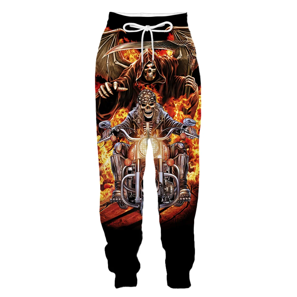 Top Trends: New 3D Print Causal Fire Burning Skull Motorcycle Clothing Fashion Men Women Pants Plus Size S-7XL Shoppable Styles - Image 4