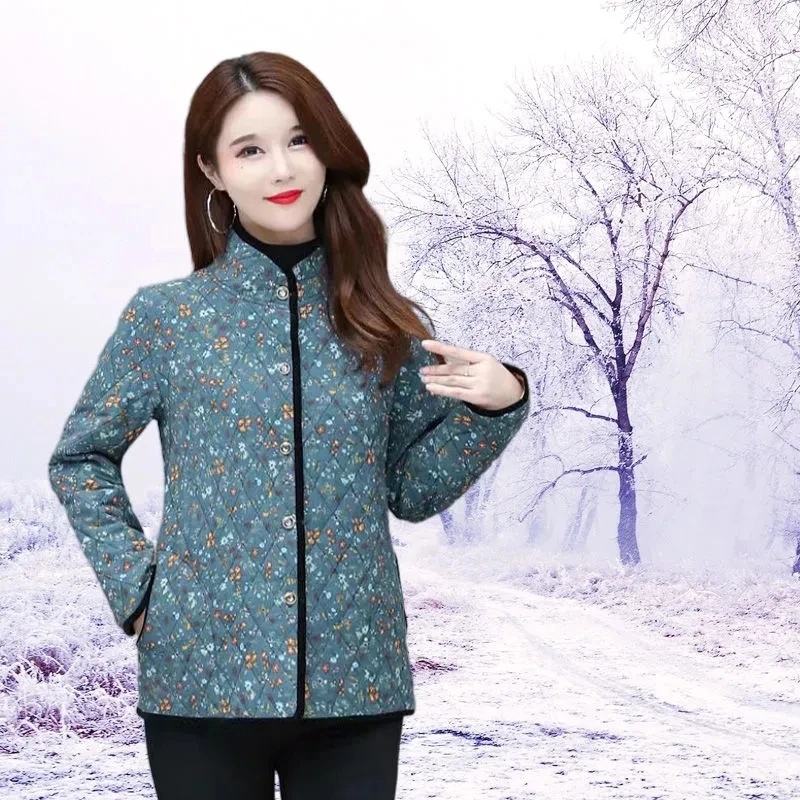 Top Trends: Middle-Aged And Elderly Women&#039;s Cotton-Padded Clothes Mother&#039;s Home Quilted Jacket Female Bisic Coats Winter Warm Jacket Blue Shoppable Styles