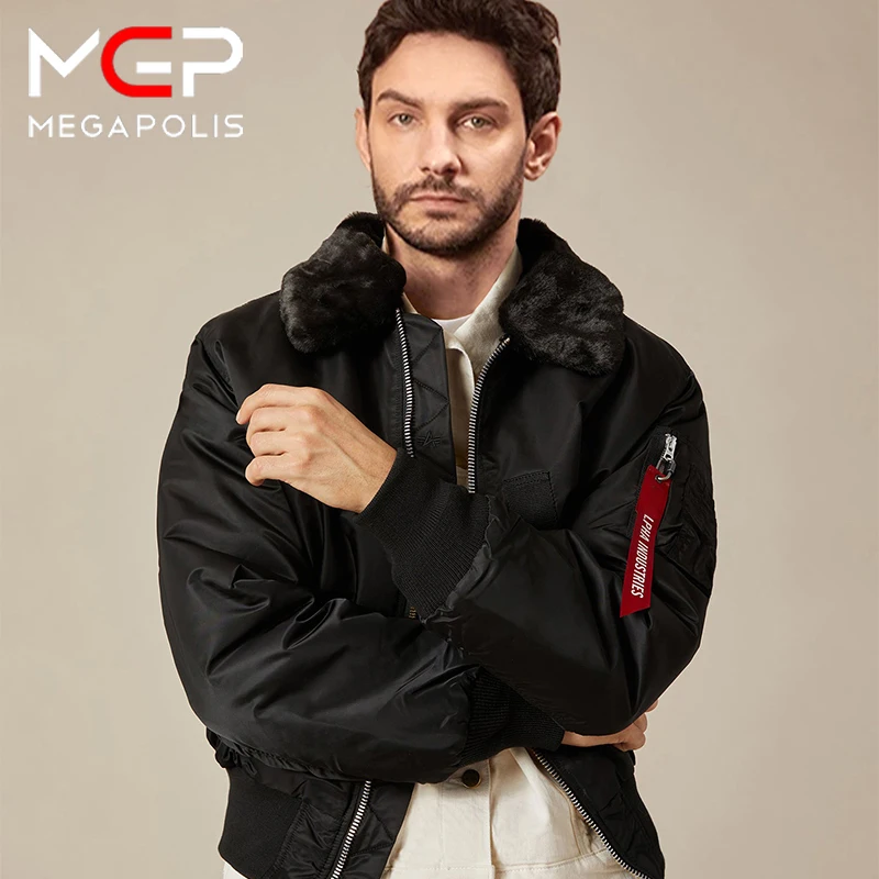 Top Trends: Bomber Jacket Nylon Men’s Classic Flight Jacket Water Resistant Removable Faux-mouton Collar Keep Warm Coat Shoppable Styles