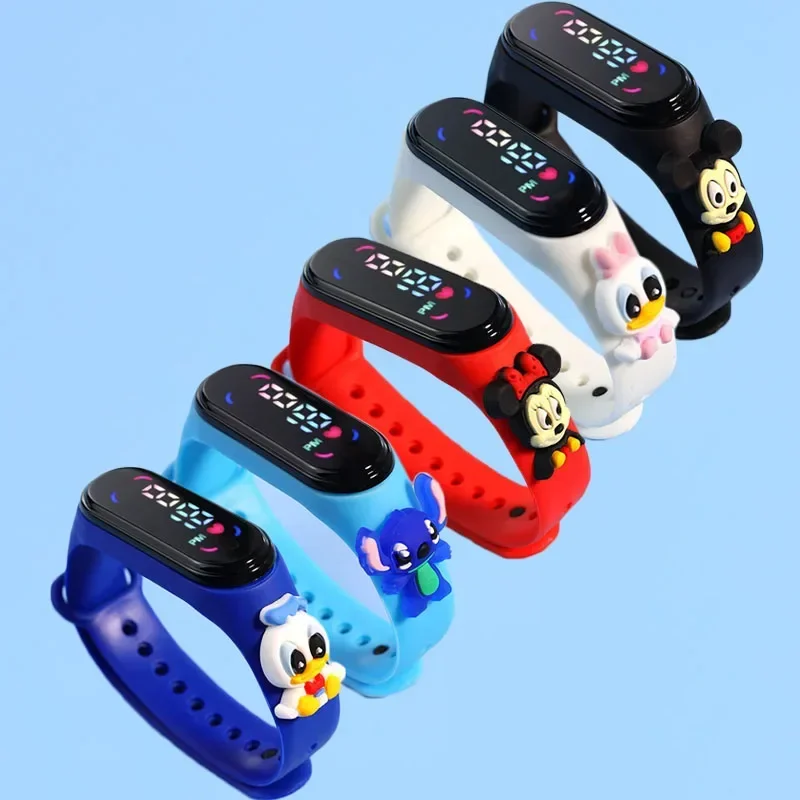 Top Trends: Disney Children&#039;s Anime Watch Mickey Minnie Stitch Xiaomi Sports Touch Electronic LED Waterproof Bracelet Kids Watch Toy Gift Shoppable Styles