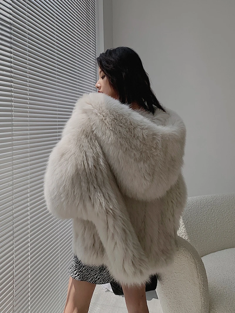 Top Trends: White Fox Fur Coats Women Winter Fashion Warm Faux Fur Coats Hooded Long Sleeves Sweet Lady Design Shoppable Styles