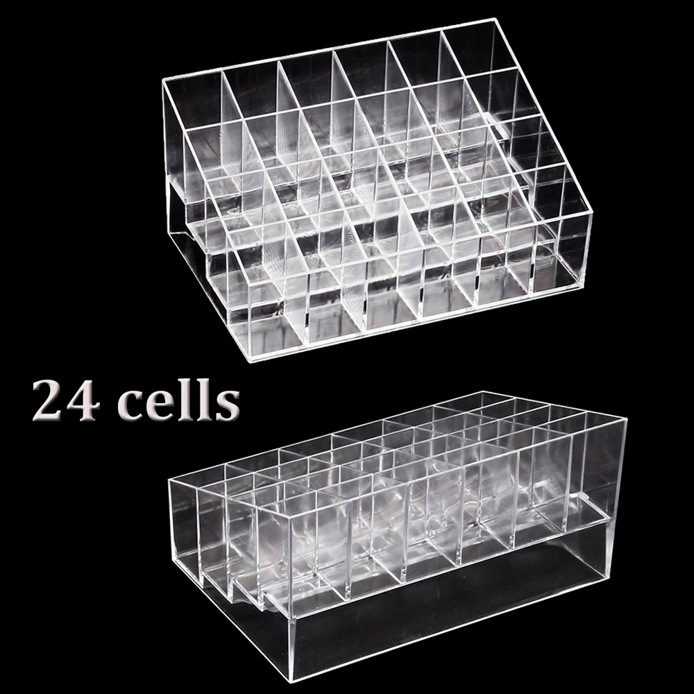 Top Trends: 24 Holes Tattoo Ink Display Stand Holder Empty Rack Acrylic Clear Cosmetic Tattoo Supplies Lipsticks Manicure Organizer Storage Shoppable Styles