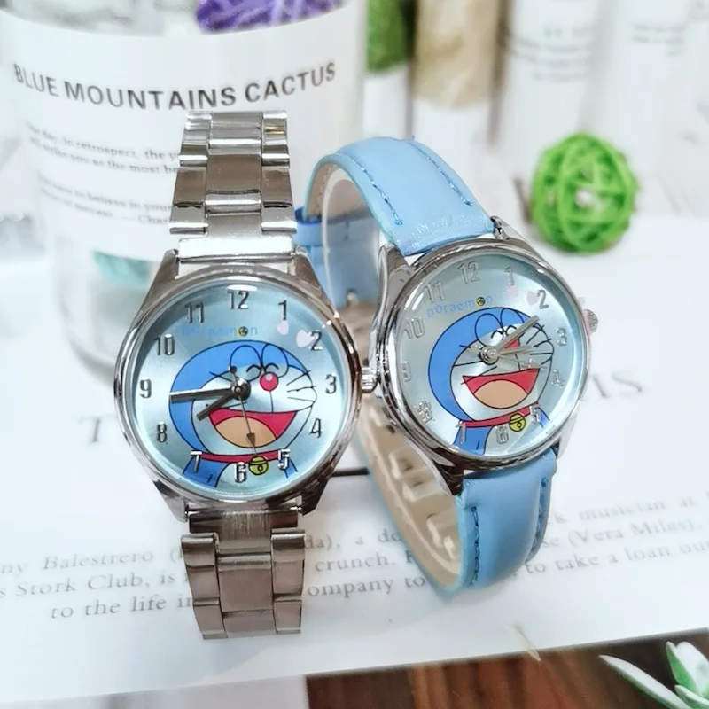 Top Trends: New Disney Doraemon Children's Watch Cartoon Character Robot Cat Stainless Steel Strap PU Leather Waterproof Quartz Kids Watch Shoppable Styles