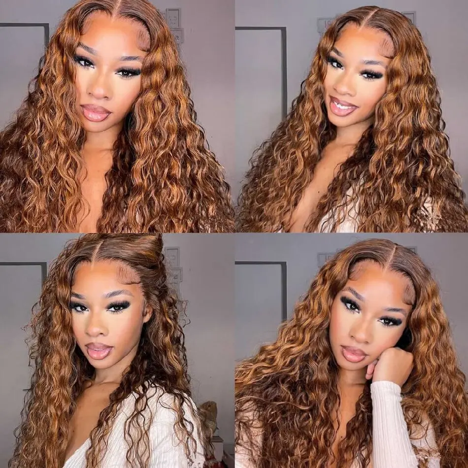 Top Trends: UNice Hair P430 Mixed Brown Water Wave Wig Pre Everything 13x4 Lace Frontal Wig Human Hair Pre Cut Pre Bleached Wear Go Wigs Shoppable Styles - Image 6