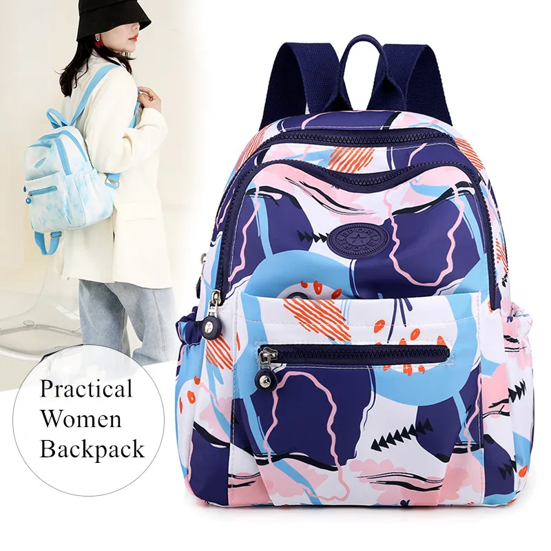 Top Trends: Vento Marea Travel Backpack For Women 2022 New Nylon Waterproof School Bag For Teenage Girl Flower Shoulder Bag In Preppy Style Shoppable Styles