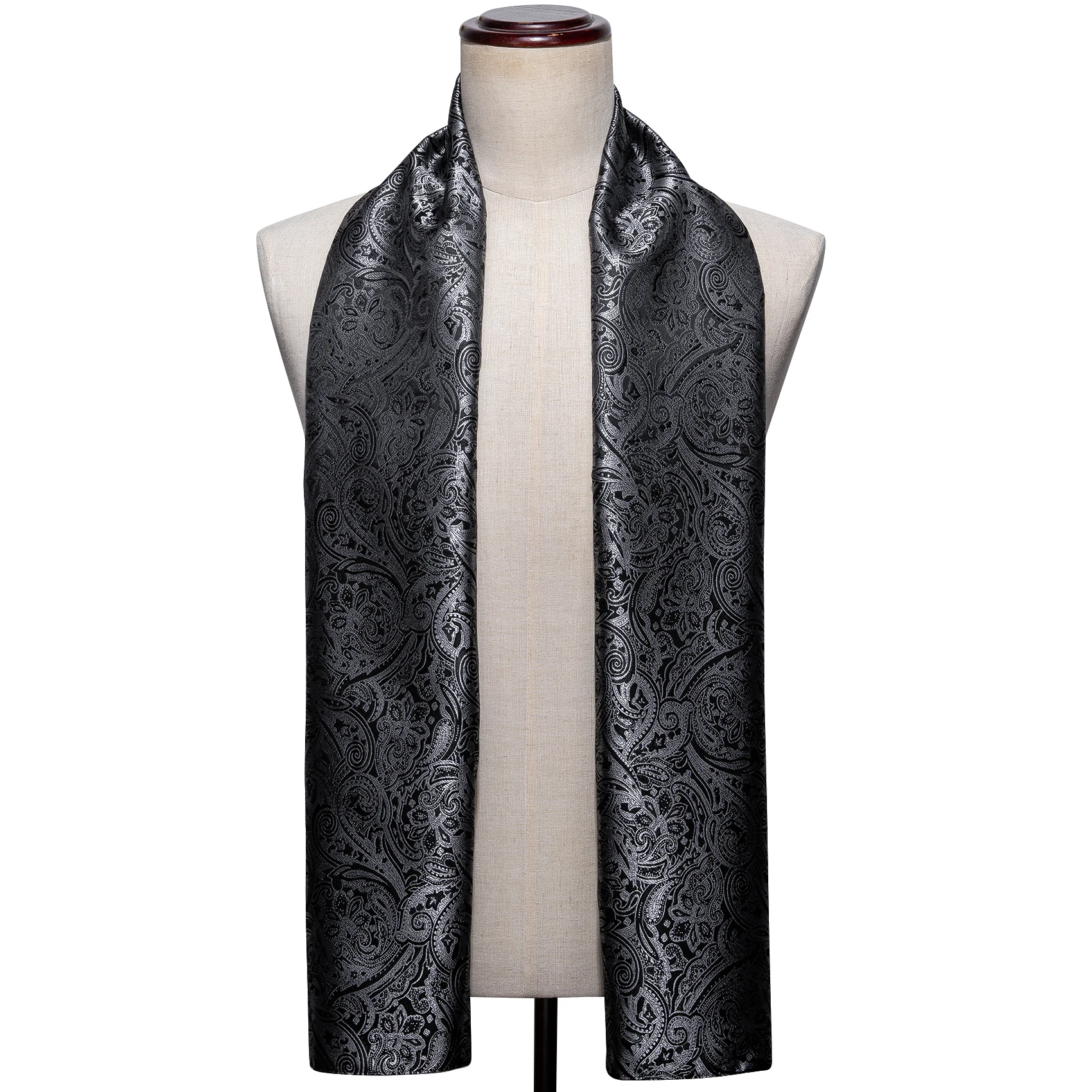 Top Trends: Fashion Silk Scarf Luxury Band Designer Men Women Black Paisley Shawl Bandanna Flulard Muffler Pashmina Barry. Wang A-1022 Shoppable Styles