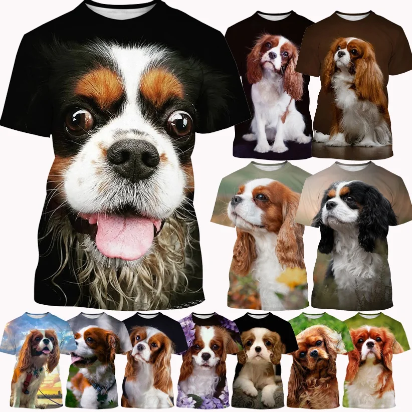 Top Trends: Beautiful Cavalier Dog 3D Printed T-Shirt Men / Women's Casual King Charles Spaniel Fashion Personality Hip Hop T-Shirt Shoppable Styles