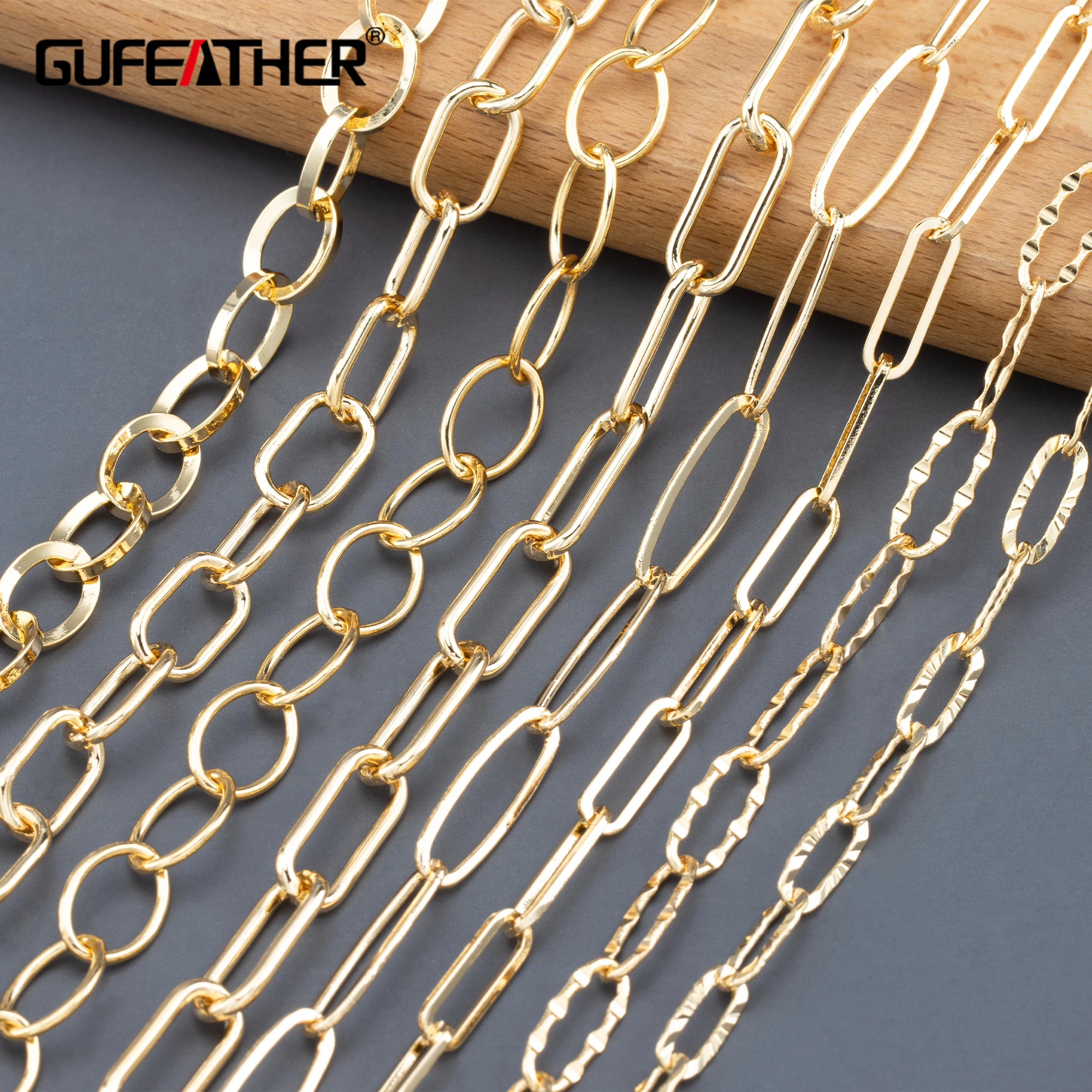 Top Trends: GUFEATHER C126, jewelry Accessories, diy Chain, pass REACH, nickel Free, 18k Gold Plated, jewelry Making, diy Bracelet Necklace, 1m / lot Shoppable Styles