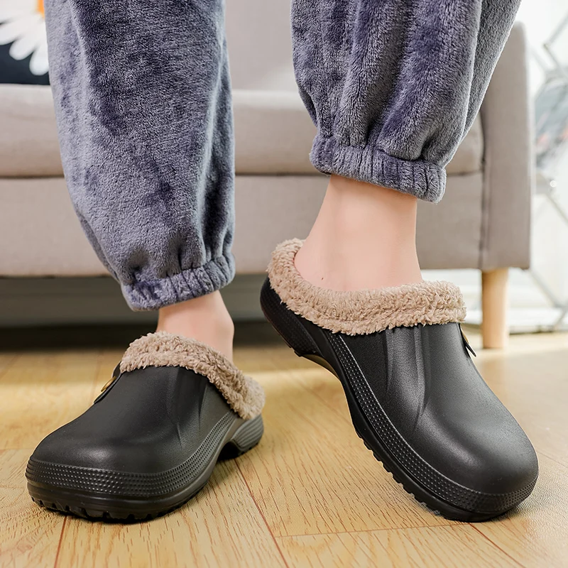 Top Trends: YRZL Men Women Slippers Waterproof EVA Warm Furry Wrapped Slippers Indoor Home Cotton Shoes Fur Slides Plush Winter Slippers Shoppable Styles - Image 5