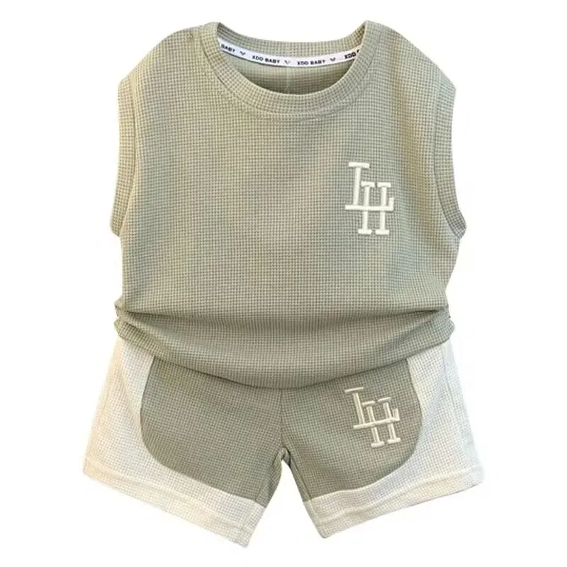 Top Trends: Children's Summer Boys' Tank Top Set 2023 New Baby Sleeveless Clothes Children's Cool And Handsome Two Piece Set Shoppable Styles - Image 6