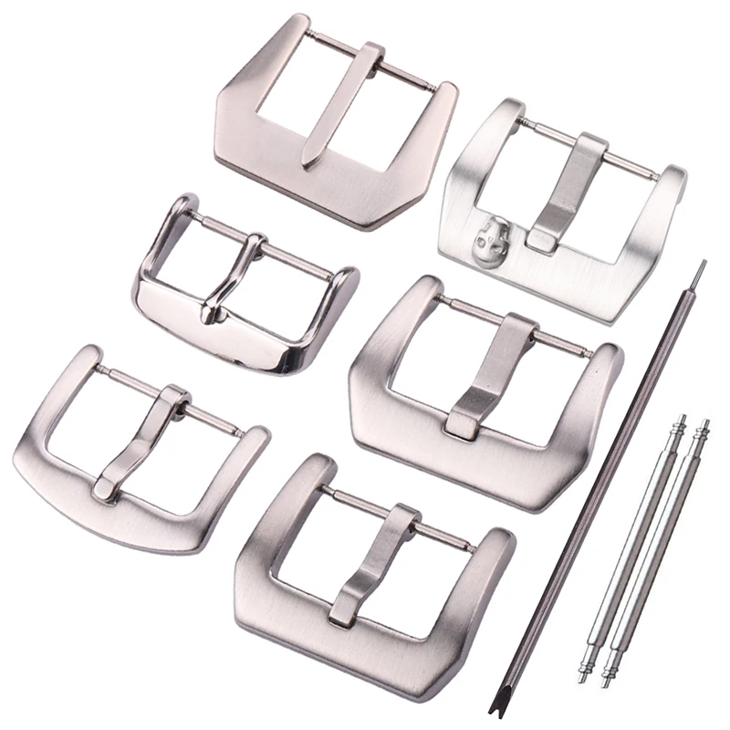 Top Trends: Wholesale 19 Styles Stainless Steel Watch Buckle 12 14 16 18 20 22 23 24 26 28mm Silver Meatl Watchband Clasp Strap Accessories Shoppable Styles