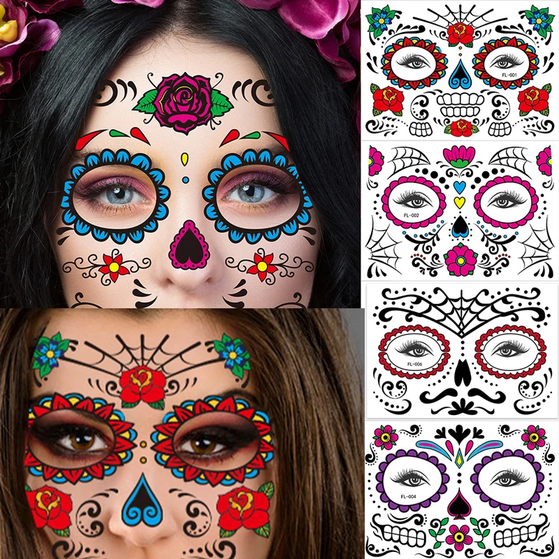 Top Trends: Face Festival Tattoo Costume Party Stickers Halloween Waterproof Temporary Tattoo Stickers Makeup Body Dress Up Decoration Shoppable Styles