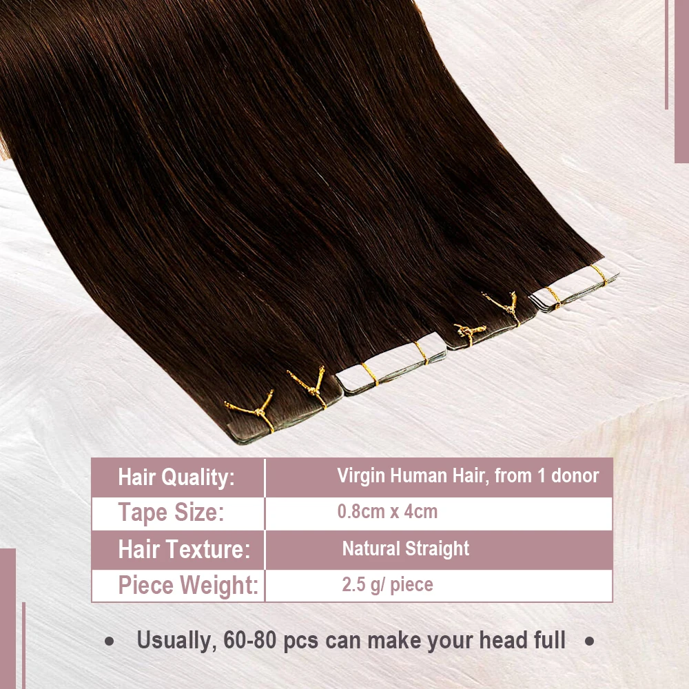 Top Trends: 12 Months Ugeat Invisible Tape In Human Hair Extensions 10A Grade Seamless Skin Weft Injection Virgin Tape In Hair 2.5G / Pieces Shoppable Styles - Image 2