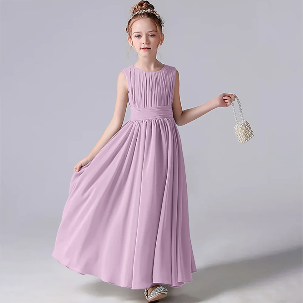 Top Trends: Dideyttawl Chiffon Pleated Flower Girl Dresses Sashes Kids Weddings Birthday Party Pageant Gowns Junior Bridesmaid Dress Shoppable Styles