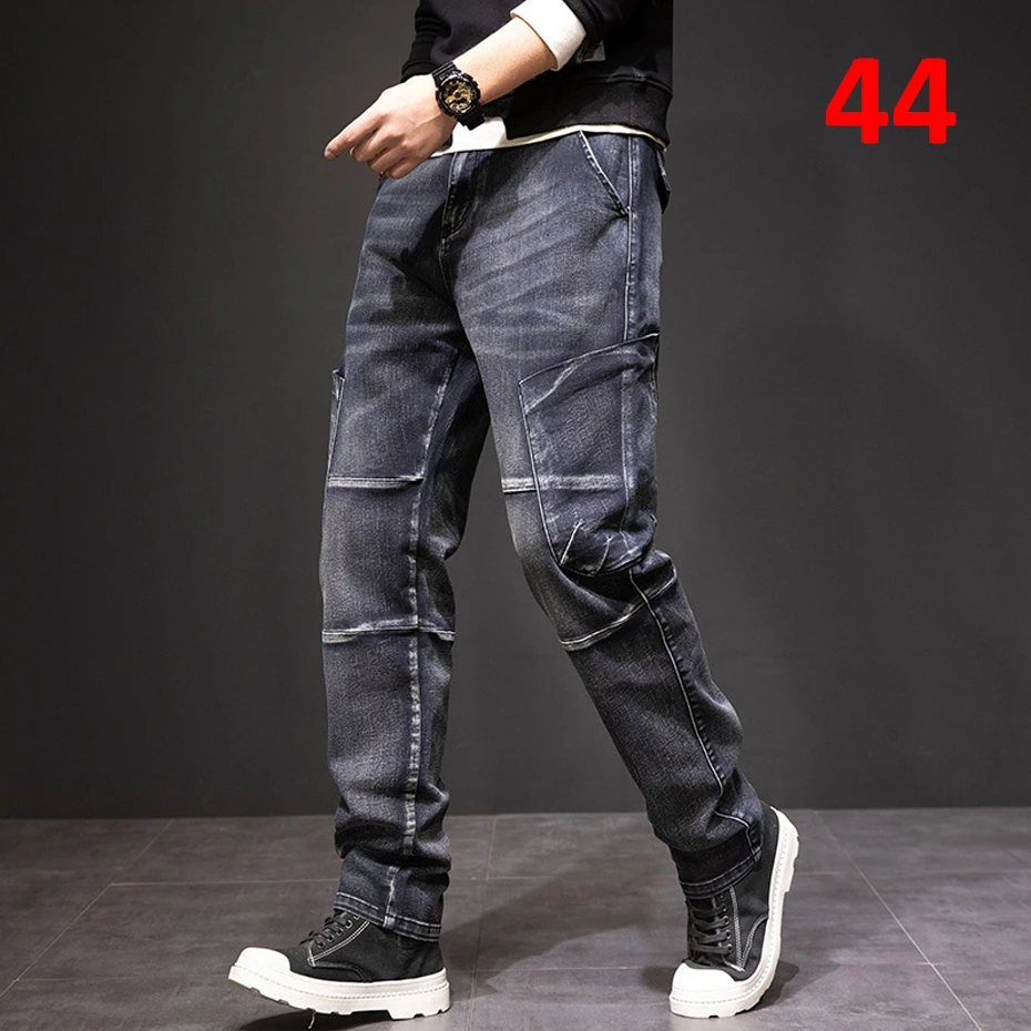 Top Trends: Plus Size Jeans Men Black Denim Pants Baggy Jeans Pants Streetwear Loose Trousers Male Big Size Bottoms Fashion Causal Shoppable Styles