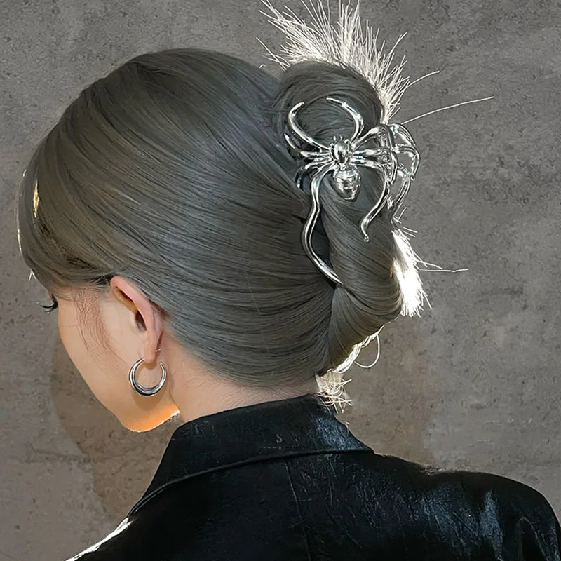 Top Trends: New Personality Charm Large Spider Metals Hair Claw Clip Gothic Punk Ponytail Claw Clip Hairpin Women Headdress Hair Accessories Shoppable Styles