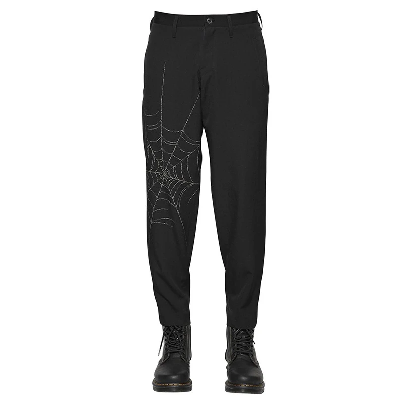 Top Trends: Yohji Yamamoto Men's Casual Pants Japanese Autumn Dark Wind Spider Web Handdrawn Pattern Printing Casual Straight Leg Trousers Shoppable Styles