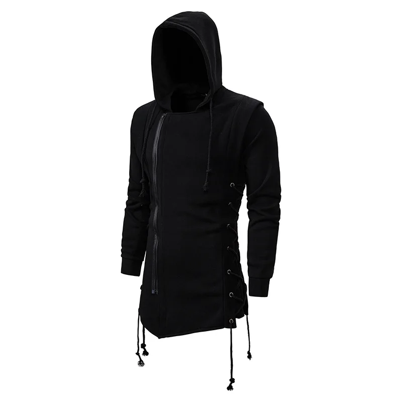 Top Trends: 2023 Autumn Winter Solid Color Hooded Long Sleeve Drawstring Hoodies Man Fashion Casual Loose Zipper Cotton All-match Coat Shoppable Styles - Image 5