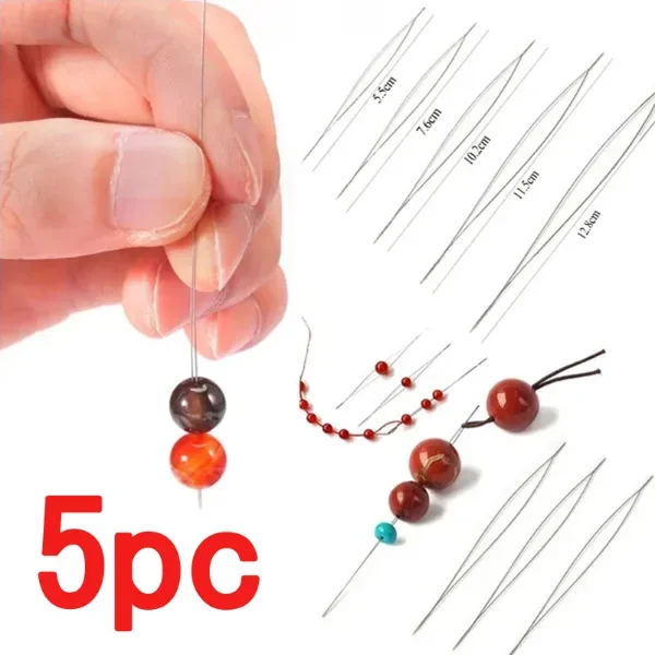 Top Trends: 5Pc Beading Needles Seed Beads Needles Big Eye DIY Beaded Needle Collapsible Beading Pins Open Needles For Jewelry Making Tools Shoppable Styles