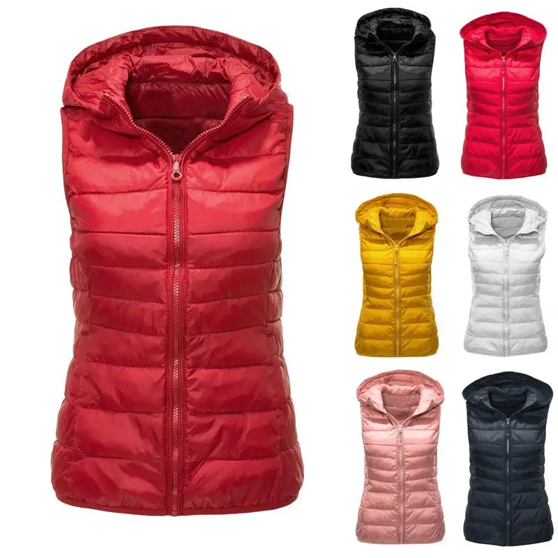 Top Trends: Winter Womens Hooded Outerwear Sleeveless Hooded Jackets Cotton-padded Warm Pure Color Coat Shoppable Styles